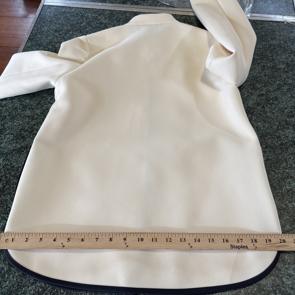 J.Crew Tipped Twill Jacket Blazer Cream Off White Mandarin Collar B8544 Sz 4 NEW - Picture 14 of 16